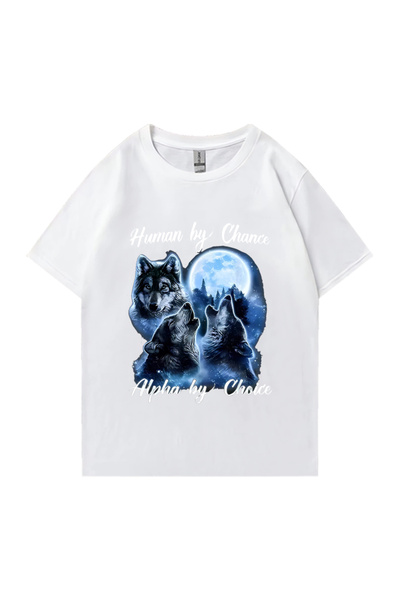 Drippy Alpha Choice Volf Graphic Hip Hop Vintage majica - moda kratkih rukava