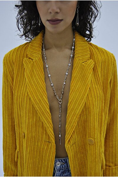 OneArjethnic Gümüş kaplama cam taş kolye