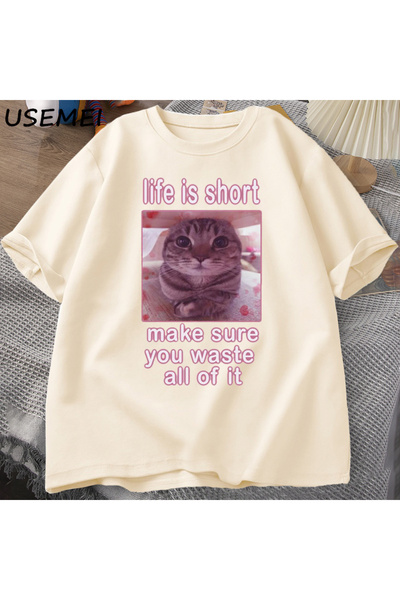 Drippy تي شيرت برسومات مضحكة على شكل قطة ميمي للرجال والنساء