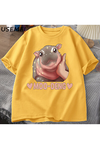 Drippy Hippo Sa deznom Moo Deng Dječja Majica - Slatka, Pamuk, Kratki Rukav, ...