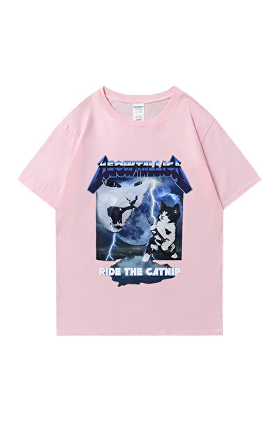 Drippy Meovtallica Plde Catnlp - Muška i ženska smešna majica sa mačjim brada...