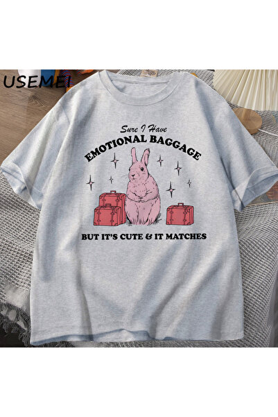 Drippy Vintage Rabbit Sa deznom Emin Ben Dugusal Luggage Funny T-shirt - Ljet...