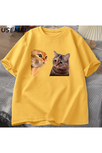 Drippy Tricou Mewing Cat - Funny, Two Cats Meme, Bumbac Femei/Bărbați