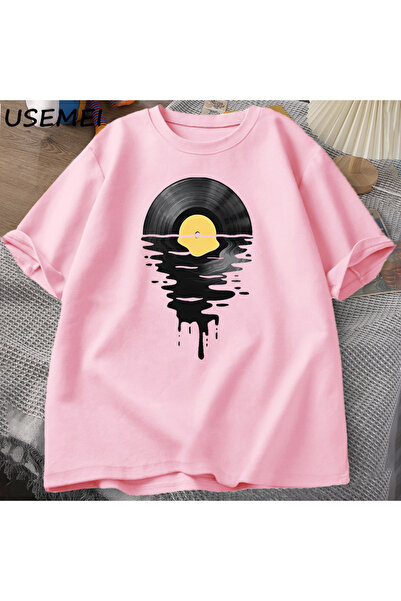 Drippy Sunset Vintage Music Lover T-shirt - Vinil, Cool, za DJ učitelja muzike
