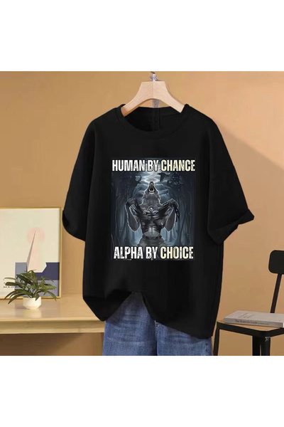 Drippy Şans eseri yeni insan alfa seçim kurt komik Meme T shirt kadın erkek p...