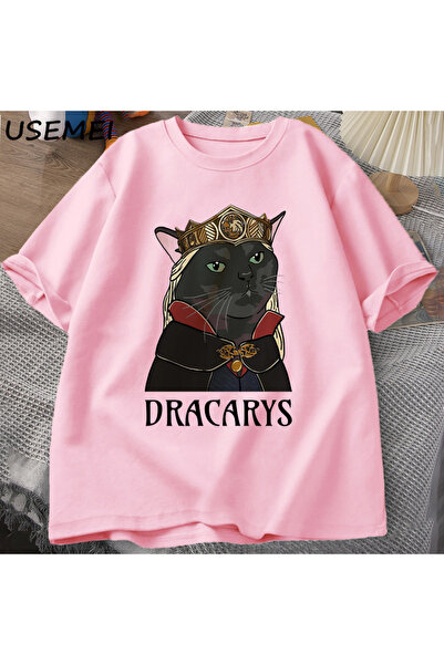 Drippy Crna mačka grafička majica muška ženska modna ležerna majica visokog k...