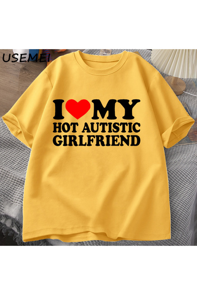 Drippy Muška grafika T-shirt - Vruća devojka autista, smešna veza sa autizmom...