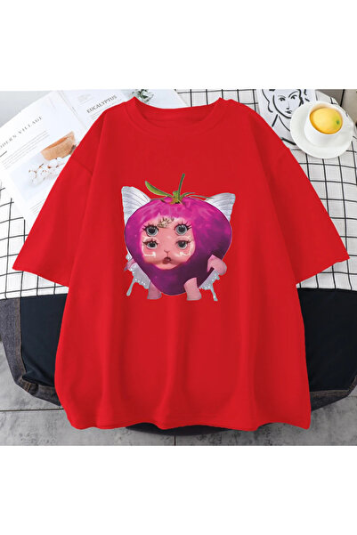 Drippy Мелани Мартинес Кавайи тениска с ягодов мотив - къса, свободна кройка ...