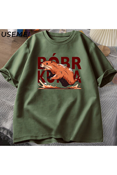 Drippy Gladiator Bóbr Kurwa T-shirt - za muškarce i žene, grafika Pobjede Rim...
