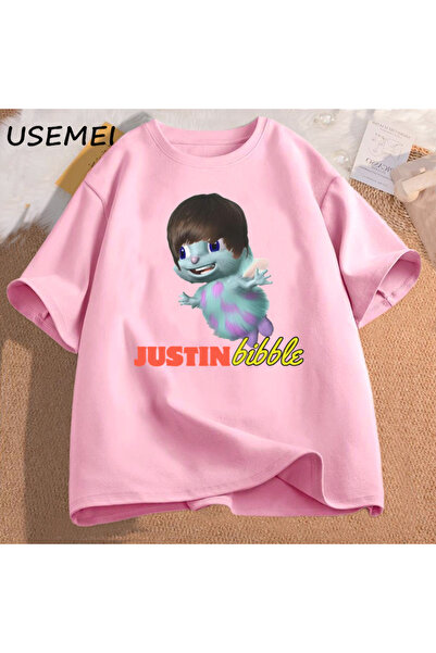 Drippy Justin Bibble Funny με τύπωμα Ανδρικά και γυναικεία βαμβακερά μπλουζάκια με κοντό μανίκι Unisex Μόδα Καλοκαίρι