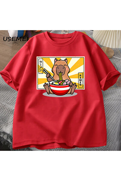 Drippy Tricou casual pentru bărbați din bumbac Capybara - mânecă scurtă, modu...