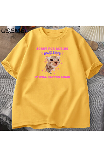 Drippy Trendy majica sa smiješnim motivom mačke sa autizmom za muškarce i žene