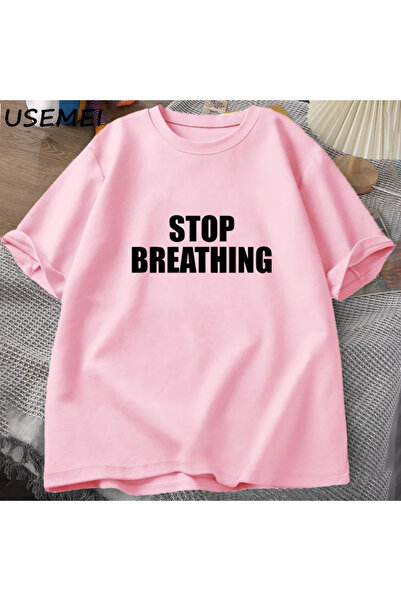 Drippy Playboi Carti Rap Muzika T-shirt - Stop Breathing, Pamuk , Hip Hop Maj...