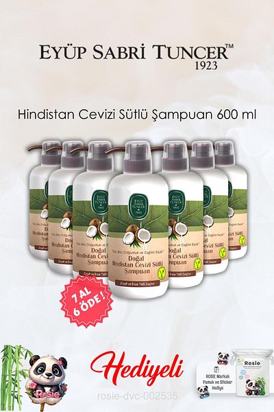 Eyüp Sabri Tuncer Buy 7 Get 6 Eyup Sabri Coconut Milk Shampoo and Rosie Gift