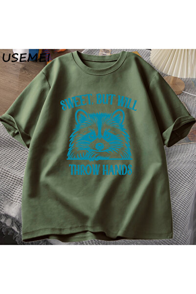 Drippy Muška i ženska smešna majica sa memom rakuna, slatka, ali će baciti ru...