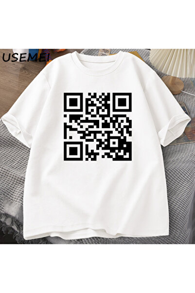 Drippy QR Code T Shirt Funny Saying Printed T-Shirt Casual Cotton Short Sleeve Tshirt O Neck Soft Pe