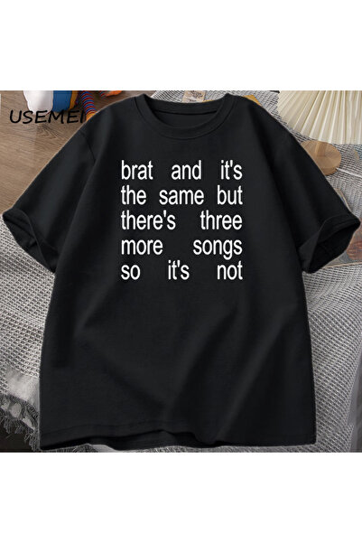 Drippy Tricou din bumbac Charli XCX Brat and It S imprimat Cult Classic - Fem...