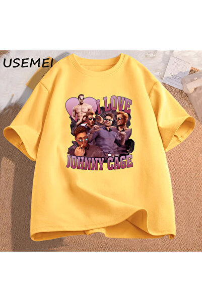 Drippy Johnny Cage Štampano Muška T-shirt - Pamuk, kratki rukav, dizajn video...