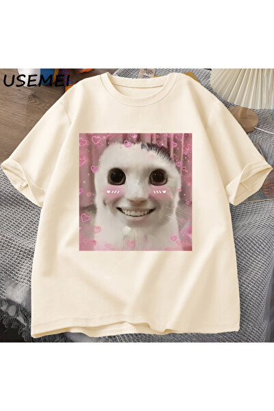 Drippy Мајица са натписом Goofy Cat Meme Dank Cursed Weirdcore Cringey мајица...