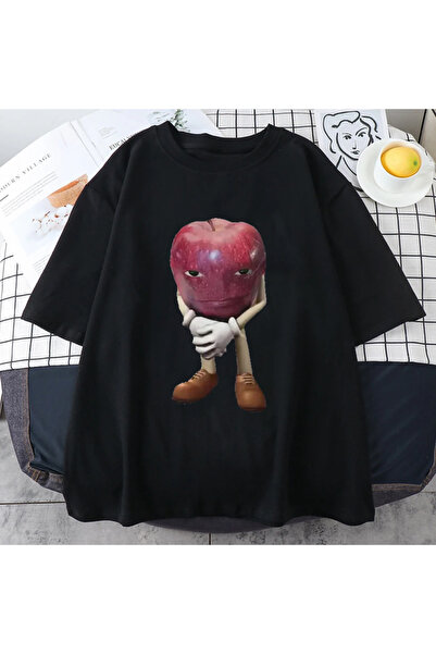 Drippy Vintage Apple tasarım grafik T Shirt erkek kadın komik Y2K T-shirt Hip...