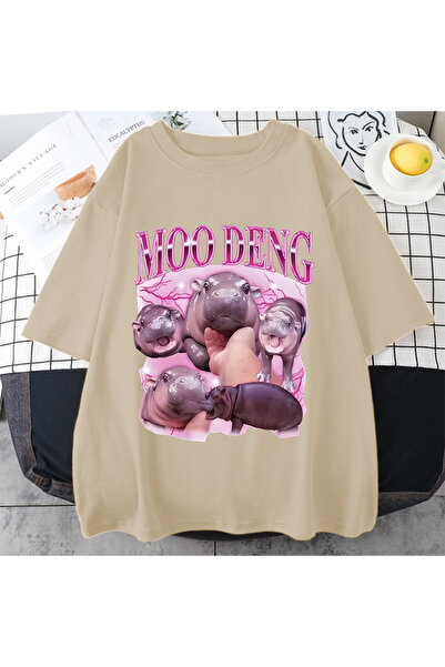 Drippy U Tajlandu - Moo Deng Skakajuća Svinja Beba Smešni Meme T-shirt Kawaii...