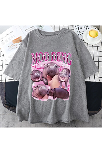 Drippy U Tajlandu - Moo Deng Skakajuća Svinja Beba Smešni Meme T-shirt Kawaii...