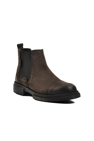 Bulldozer Antrasit Nubuk Hakiki Deri Erkek Chelsea Bot