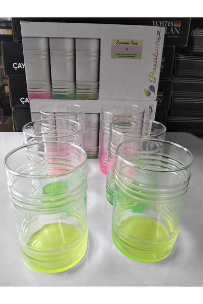 kurt41 Set of 6 Colorful 490 ml Soft Drink Glasses