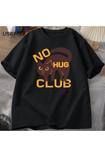 Drippy Hug Club Black mačka Holiday T-shirt - Pamuk, kratki rukav