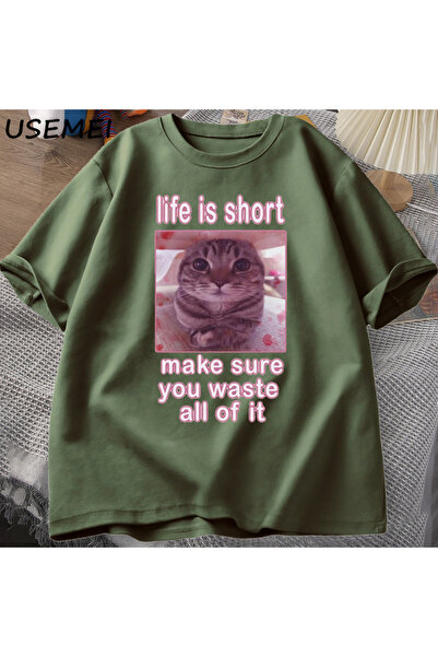 Drippy Tricou cu grafică amuzantă cu meme cu pisici pentru bărbați