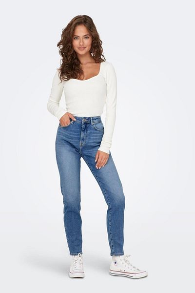 ONLY Onlemıly Stretch Hw St Ak Blue Women's Jean Pants