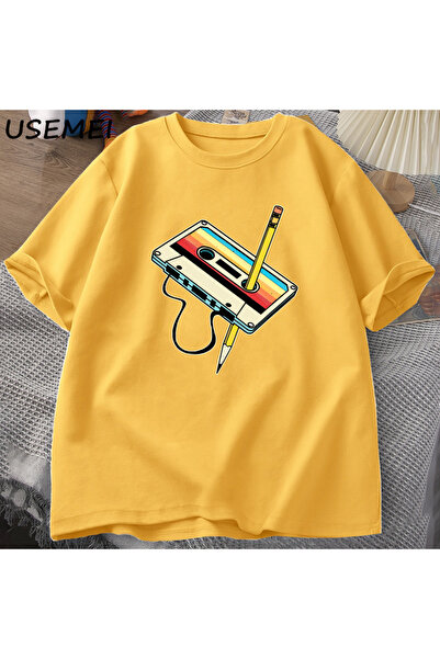 Drippy KSNUMKSs kaseta olovka sa uzorkom muške i ženske retro muzičke majice ...