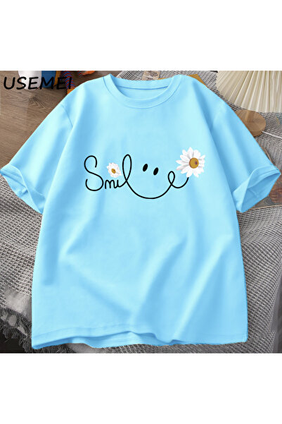 Drippy Hundred Daisy Smile T-shirt - Flower Štampano , Pamuk Majica kratkih r...