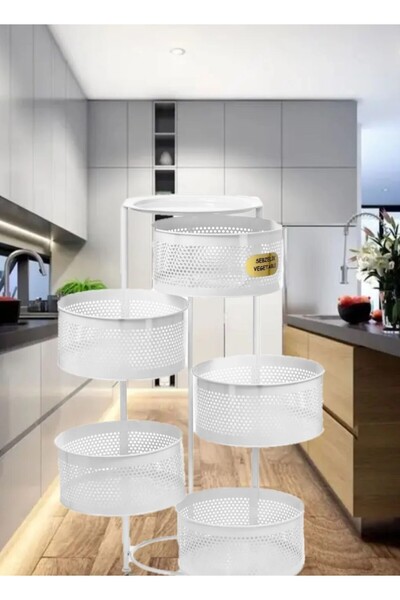 Bayev Ciro 5 Katlı Yana Açılır Beyaz Patates Soğan Sepeti Sebze Meyve Sepeti ...