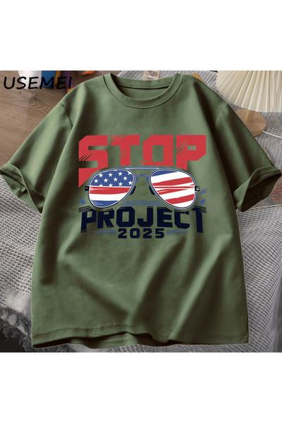 Drippy Stop Project 2025 Muška i Ženska Trump T-shirt - Pamuk, Kratki Rukav
