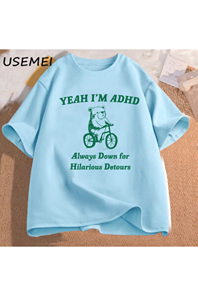 Drippy Unisex ADHD meme sa muškarcima T-shirt - Udobno kroj, Grafički Sa dezn...