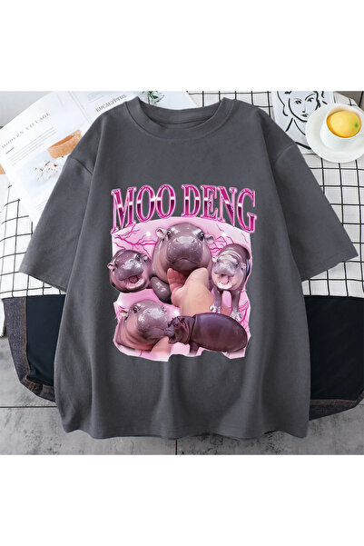 Drippy U Tajlandu - Moo Deng Skakajuća Svinja Beba Smešni Meme T-shirt Kawaii...