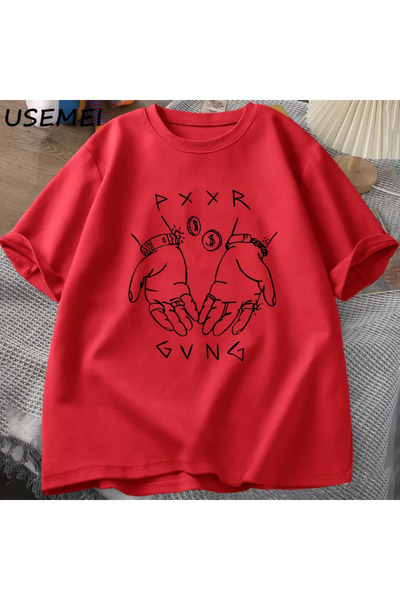 Drippy Pxxr Gvng bela muška majica T-shirt - Pamuk, kratki rukav, letnja grafika