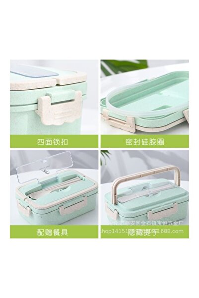 Primo Plus Plastic lunch box with assorted spoon and chopsticks