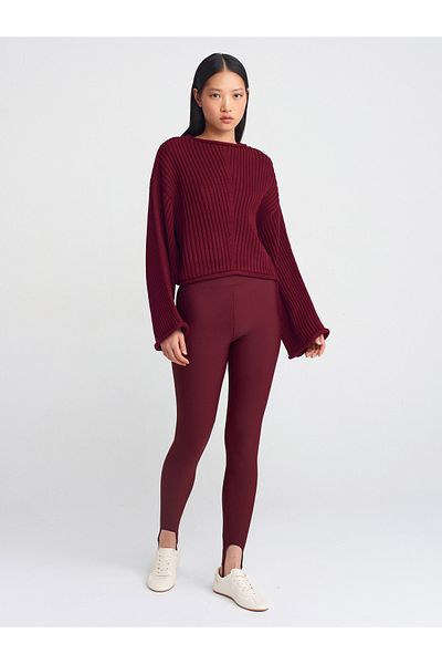 Dilvin 7916 Model Fuzzo Claret Red Leggings
