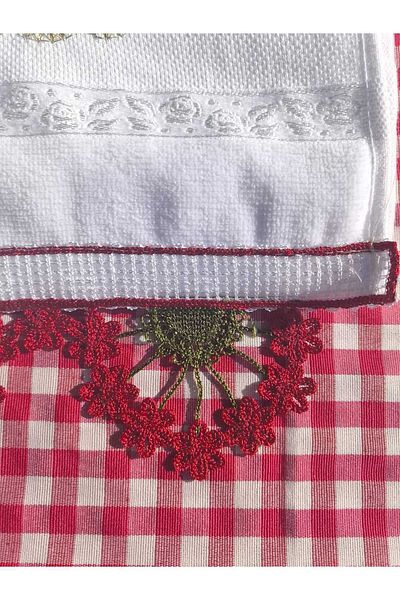 Peacock Laced, Embroidered, Dowry Hand Towel 50X90