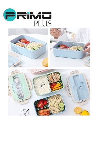Primo Plus Plastic lunch box with assorted spoon and chopsticks