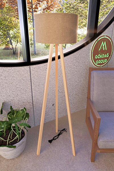 gökdağ group g g 3 Ayaklı Mega Boy Tripod Kumaş Lambader 37 Cm Hasır