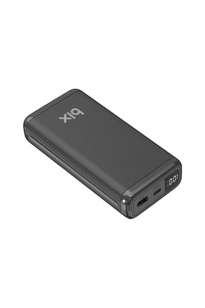 Bix 20000mah Usb-a 22.5w Ve Type-c Pd 20w Çift Çıkışlı Led Ekranlı Powerbank Siyah