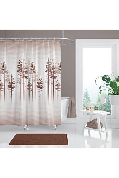 Zethome Single Winged 1X240X200 Bathroom Curtain - Ring Gift 3390