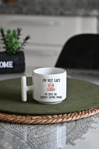 IVART كوب بورسلين ذو مقبض بتصميم الحيوان الكسول - أنا لست كسول، أنا في وضعية موفرة للطاقة مطبوع