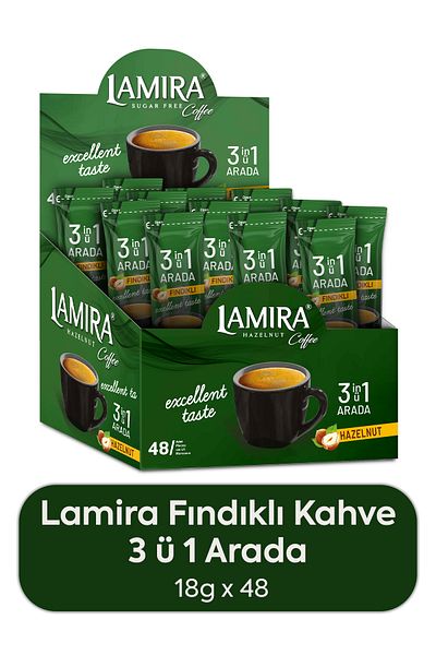 LAMİRA Lamira Hazelnut Coffee 3 in 1 18g 48 Pieces