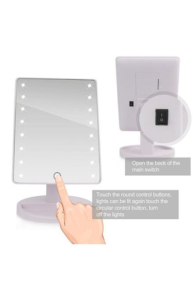 Generic Rotatable makeup mirror with white LED lights