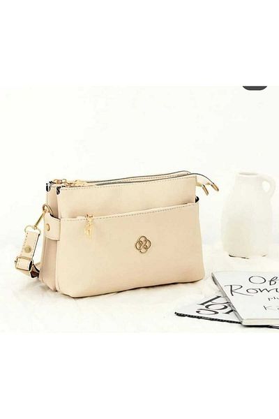 MAC&MOS Women's Cream 3 Compartment Shoulder Bag