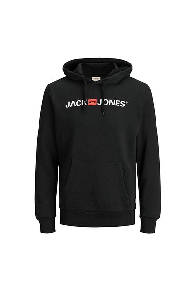 Jack & Jones Men's Black Sweatshirt - 12137054   Jjecorp Old Logo Hoodie